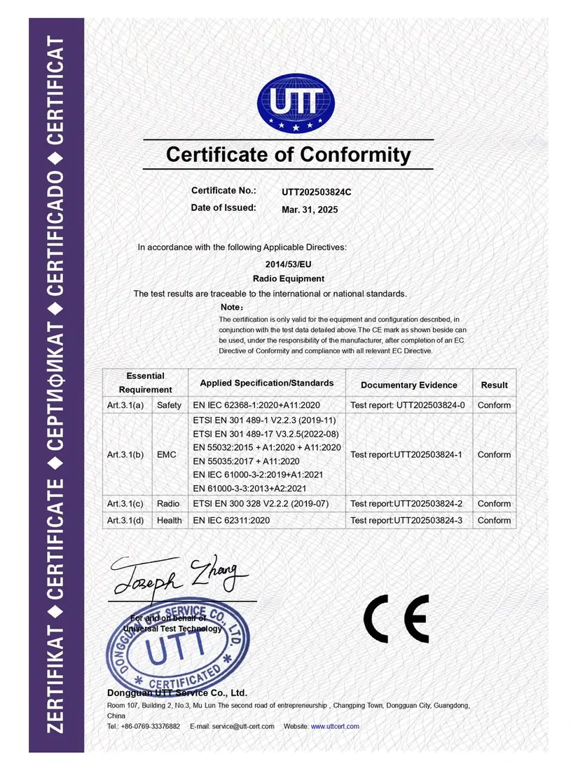 Quality System Certificate