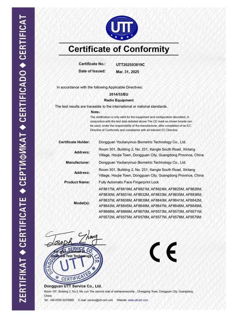 FCC Verification Certificate